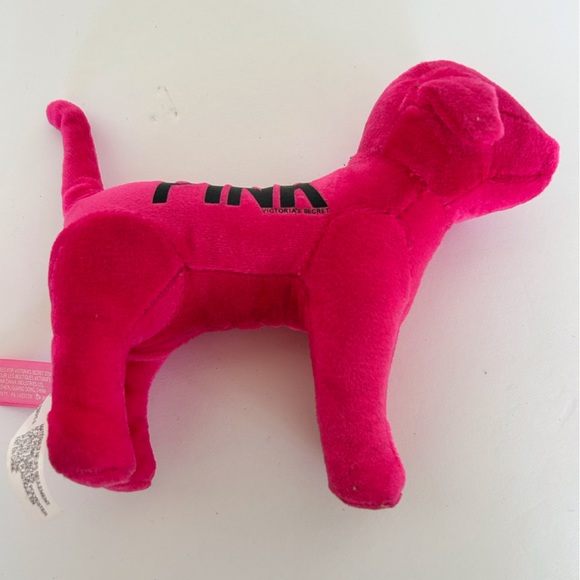 PINK VICTORIAS SECRET PLUSH VELVET PINK DOG NWT - Picture 3 of 14